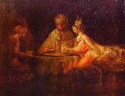 REMBRANDT Harmenszoon van Rijn Ahasuerus and Haman at the Feast of Esther France oil painting artist